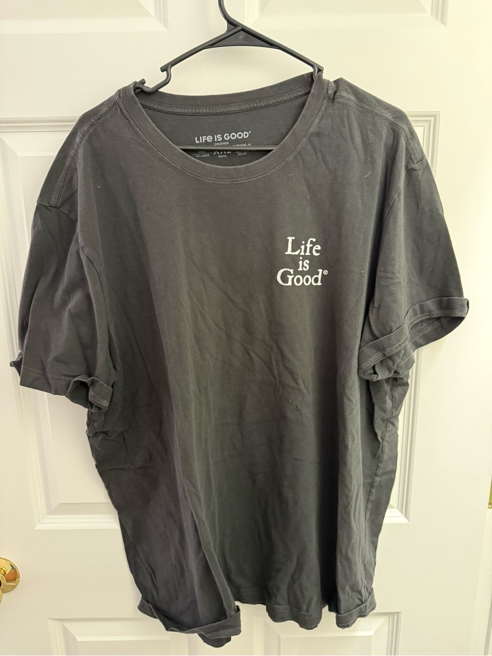 Life Is Good Men’s Short Sleeve Tee — Black with White Logo